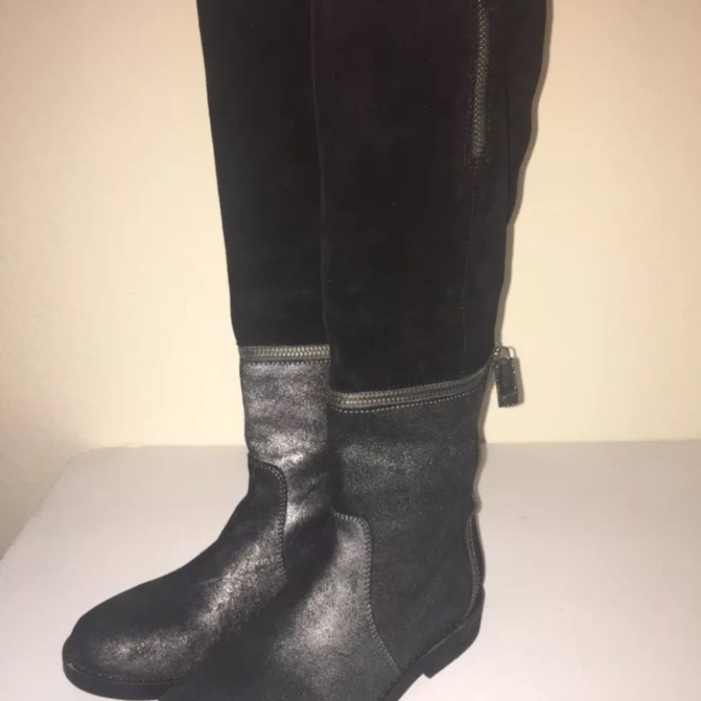 Anthropologie suede & leather tall knee 2 tone Switch Zip-Off high or an… - Picture 3 of 10